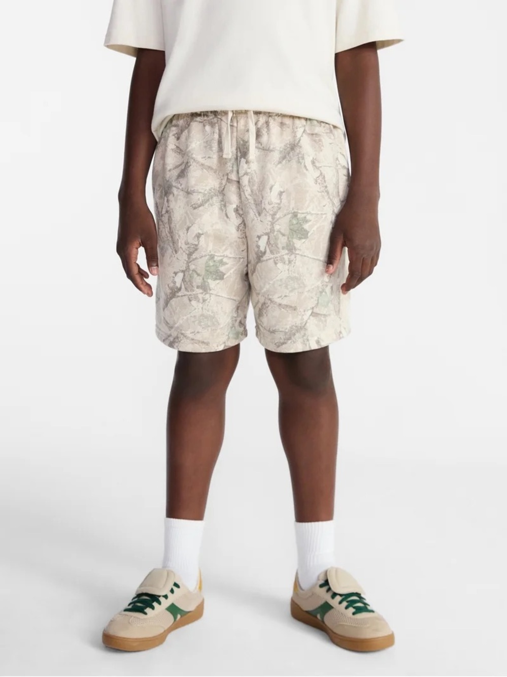 Kids Neutral Camouflage fleece Drawstring (not adjustable) Shorts